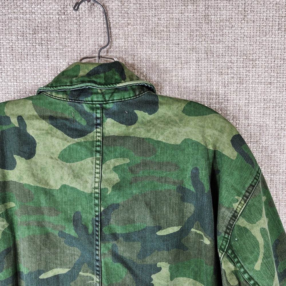 Free People Seize The Day Canvas Military Jacket‎ Womens L Green Tan Camo NWT - Picture 9 of 16
